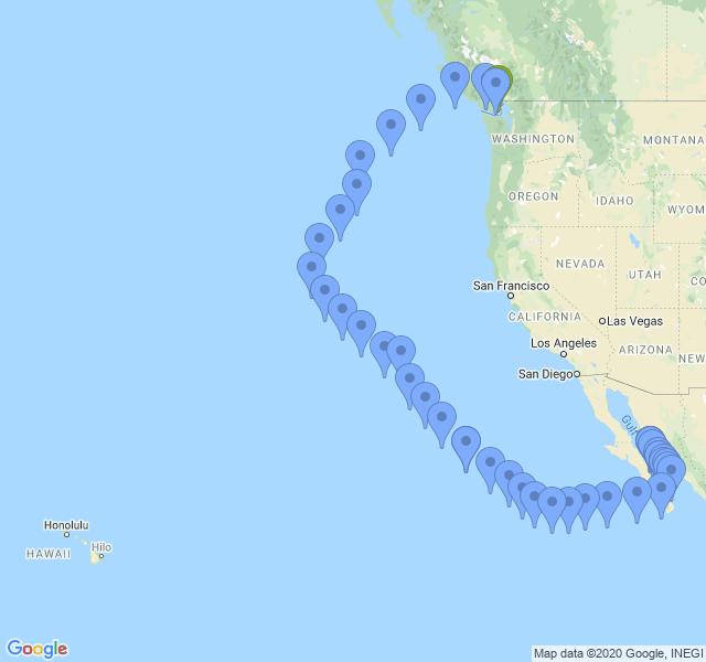 Hoku Paa track from Mexico to Victoria